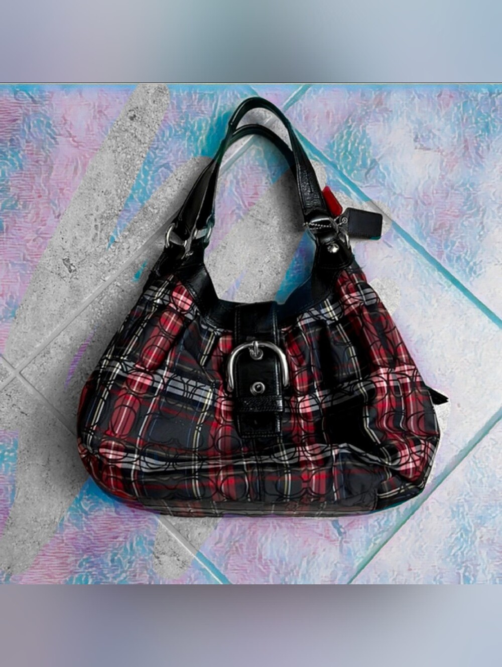 Coach Soho Black & Red Plaid Bag - Picture 8 of 16